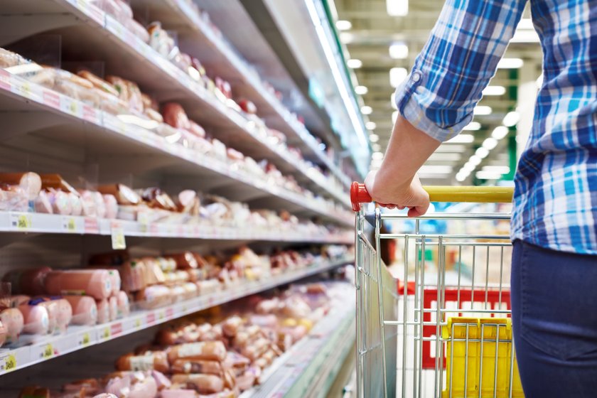 Cart buyer in supermarket