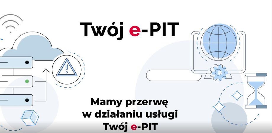 Komunikat, który wyświetla się podatnikom