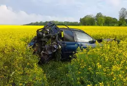 BMW dachowało w rzepaku. Kierowca nie przeżył