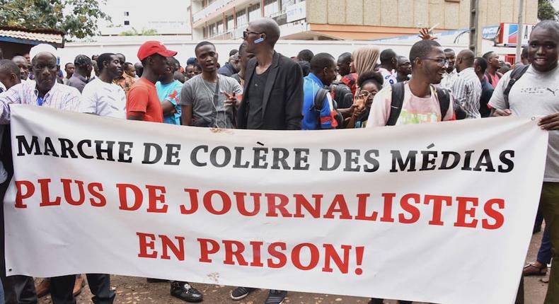 Des journalistes Guinéens en marche contre l'emprisonnement de leurs congénères
