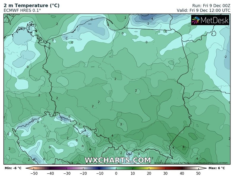 Temperatura sięgnie maksymalnie 4 st. C