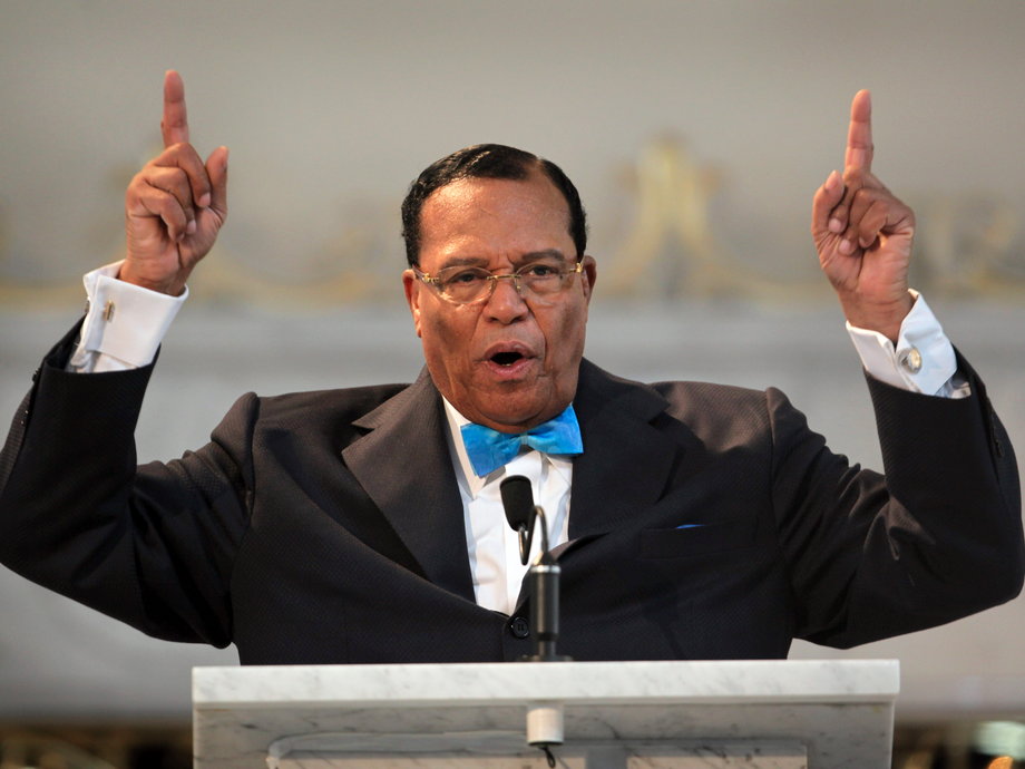 Minister Louis Farrakhan, leader of the Nation of Islam, speaks at a press conference in 2011 in Chicago.