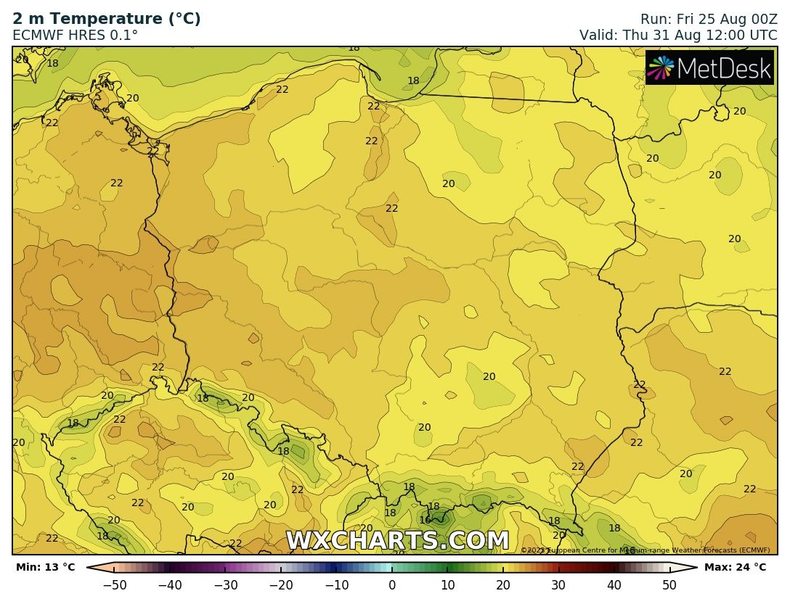 Pod koniec sierpnia ochłodzenie obejmie już cały kraj. Miejscami spadek temperatury będzie znaczny.