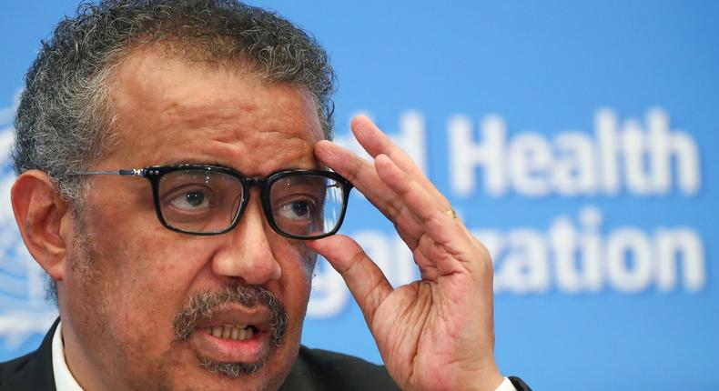 FILE PHOTO: Director-General of the WHO Tedros Adhanom Ghebreyesus, attends a news conference on the novel coronavirus (2019-nCoV) in Geneva, Switzerland February 11, 2020. REUTERS/Denis Balibouse