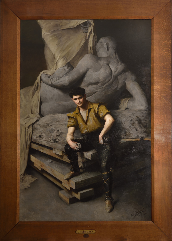 Anna Bilińska - "Portret rzeźbiarza George’a Greya Barnarda w pracowni" (1890)