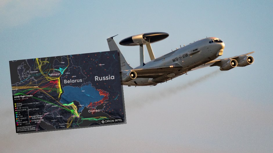 Boeing E-3 Sentry i mapa