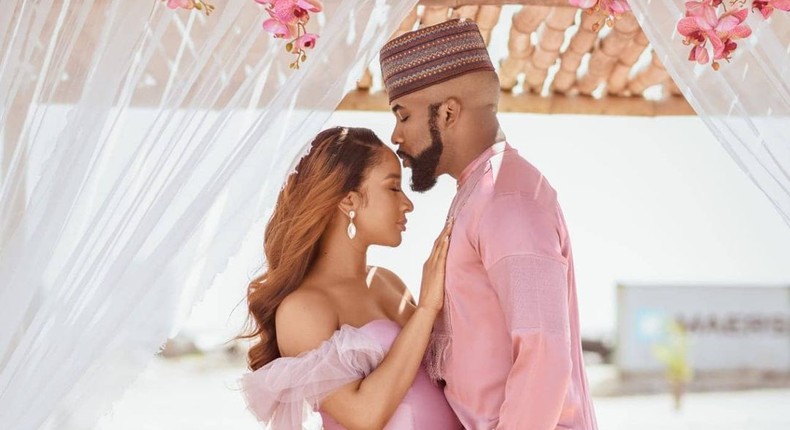 Banky W and his wife Adesua Etomi [Instagram/BankyWenllington]