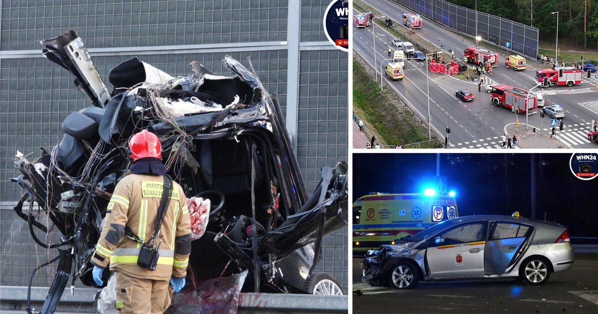 Tragiczny wypadek w Ząbkach: Audi rozerwane na pół