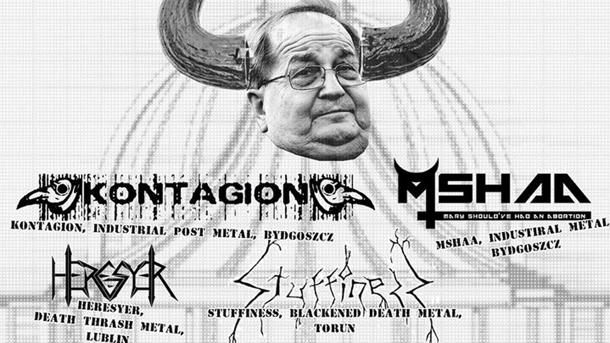 Na plakacie promującym koncert metalowy w Toruniu umieszczono zdjęcie ojca Tadeusza Rydzyka z diabelskimi rogami. Plakat wzbudził emocje wśród internautów.