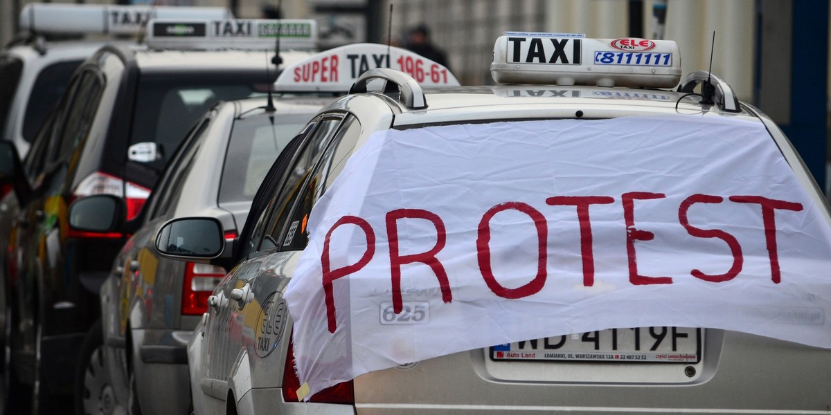 W środę 28 listopada o 12.00 odbędzie się protest taksówkarzy