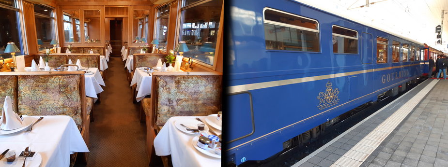 Wagon restauracyjny szwajcarskiej kolei