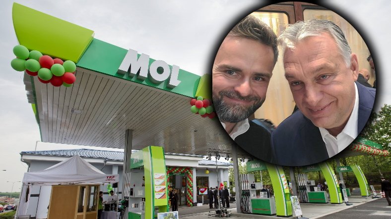 Stacja węgierskiego MOL oraz Adam Hofman i Viktor Orban