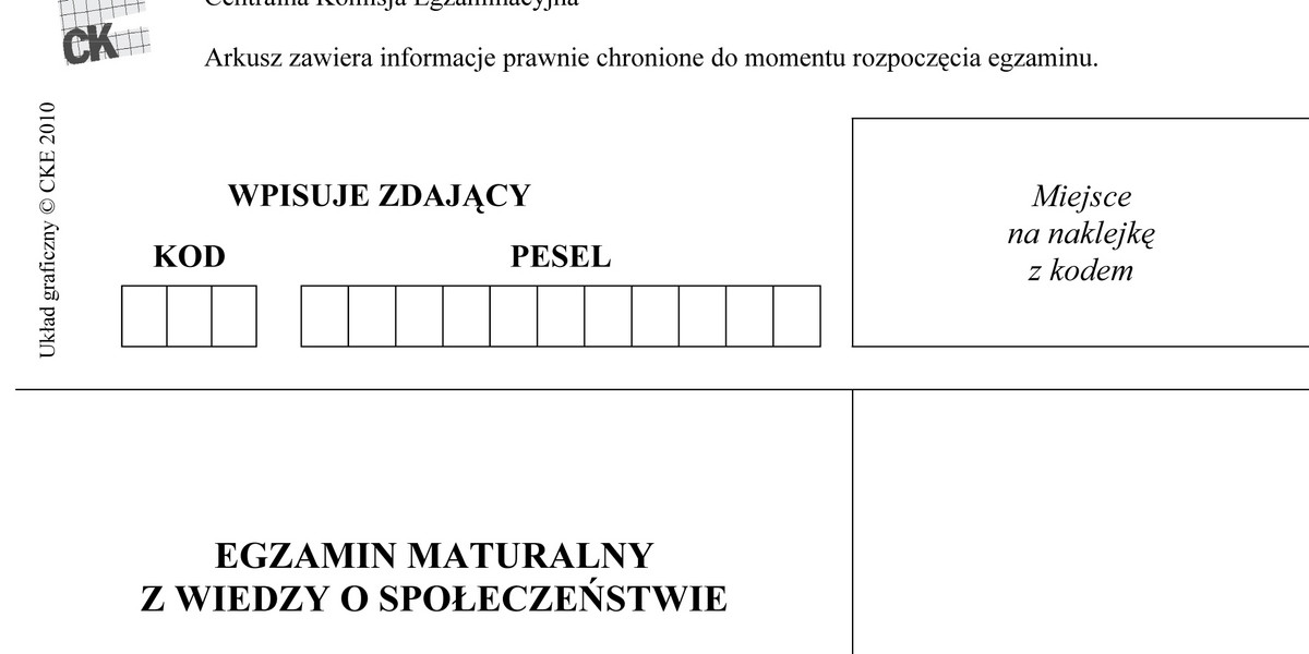 Arkusze maturalne pytań z WOS