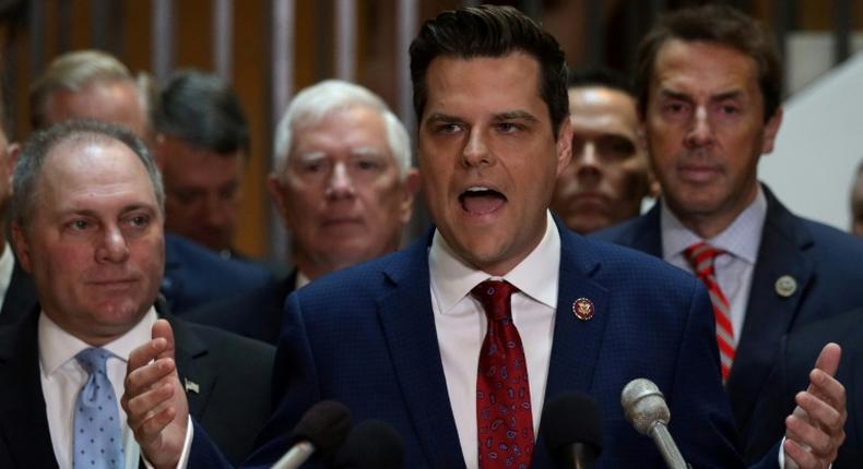 US Representative Matt Gaetz led two dozen fellow Republicans into a secure meeting area where the latest witness in the Donald Trump impeachment investigation was to be deposed by lawmakers, a move that violated US House rules