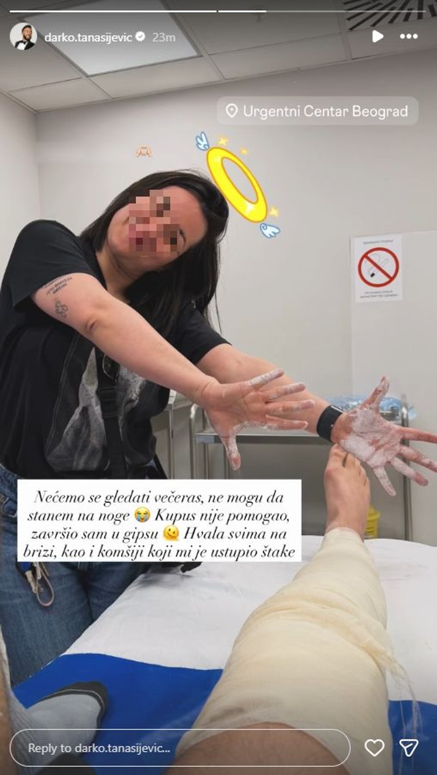 Voditelj Elite 9 Darko Tanasijević na štakama, hitno se oglasio iz Urgentnog: Nećemo se gledati, ne mogu na noge