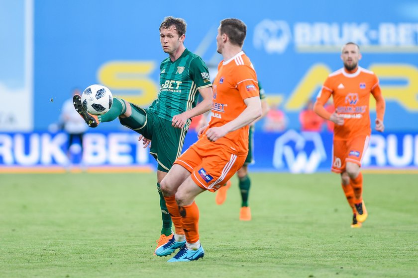 Pilka nozna. Ekstraklasa. Bruk-Bet Termalica Nieciecza - Slask Wroclaw. 20.04.2018