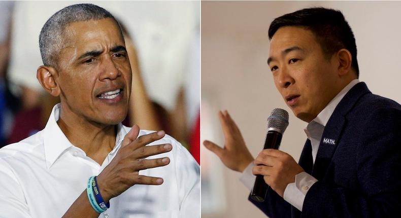 Barack Obama and Andrew Yang