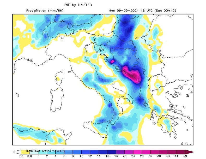 Mapa kretanja pljuskova