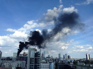Zapaliła się budowa biurowca Warsaw Spire