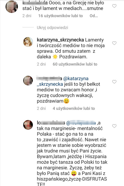 Katarzyna Skrzynecka odpiera zarzuty o hipokryzję