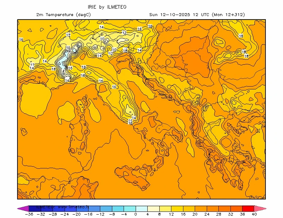 Porast temperatura u drugoj dekadi oktobra