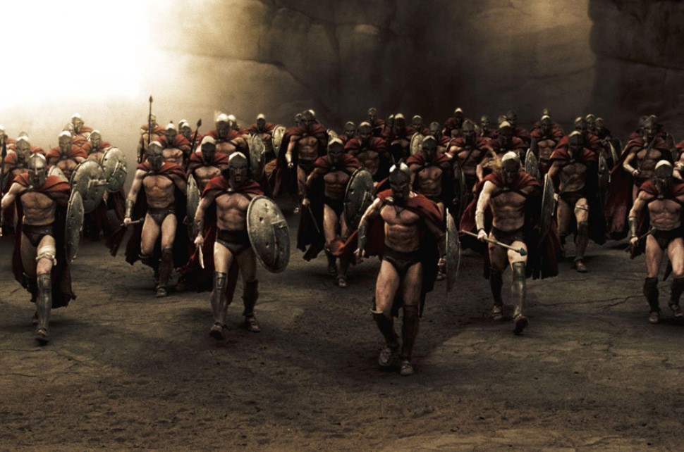 Kadr z filmu "300" z 2006 r. , reż. Zack Snyder