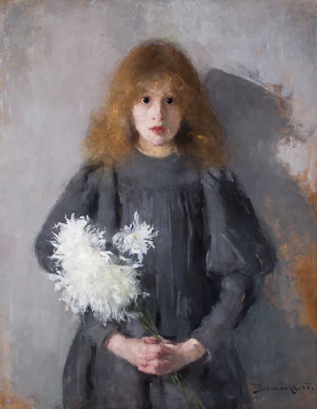 Obraz z 1894 roku, „Dziewczynka z chryzantemami”. Fot. Muzeum Narodowe w Krakowie