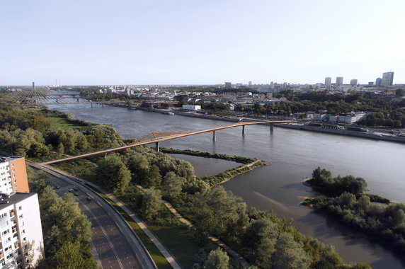 Tak będzie wyglądał most pieszo-rowerowy w Warszawie - wizualizacja