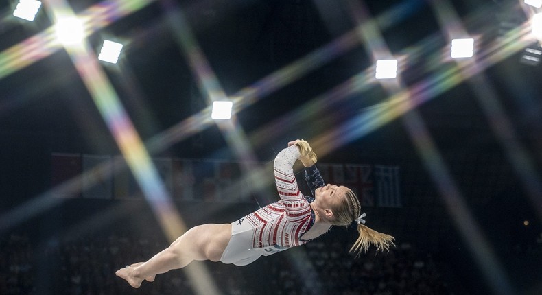 Jade Carey is an Olympic gold medalist whose best events are the vault and floor exercise.Aytac Unal/Anadolu via Getty Images