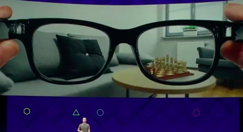 Zuckerberg speaking about AR at F8.