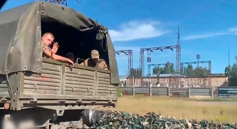 Russian soldiers being rushed to Kursk's Sudzhansky district during Ukraine's incursion. Image is a video still supplied by the Russian MOD.Russian Defense Ministry Press Service via AP Photo