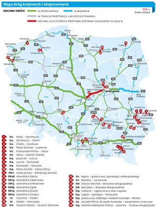 Mapa dróg krajowych i ekspresowych