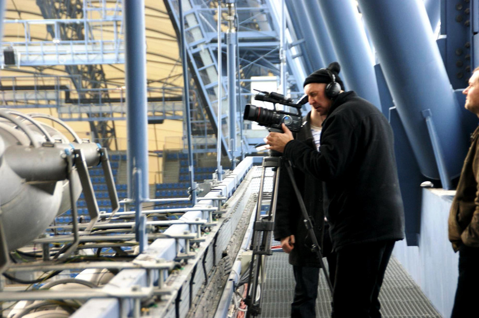 Ekipa Discovery na Stadionie Miejskim