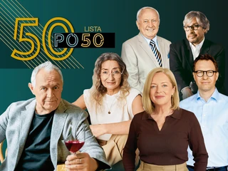 Lista „50 po 50”. Od lewej: Marek Kondrat, Irena Wielocha, Zbigniew Grycan, Hanna Kurcińska, Wojciech Sobieraj, Jakub Benke