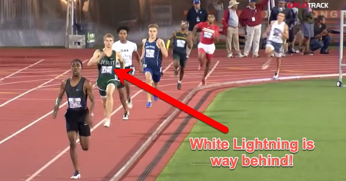 Teenager known as 'White Lightning' ran the fastest 100 meters in high