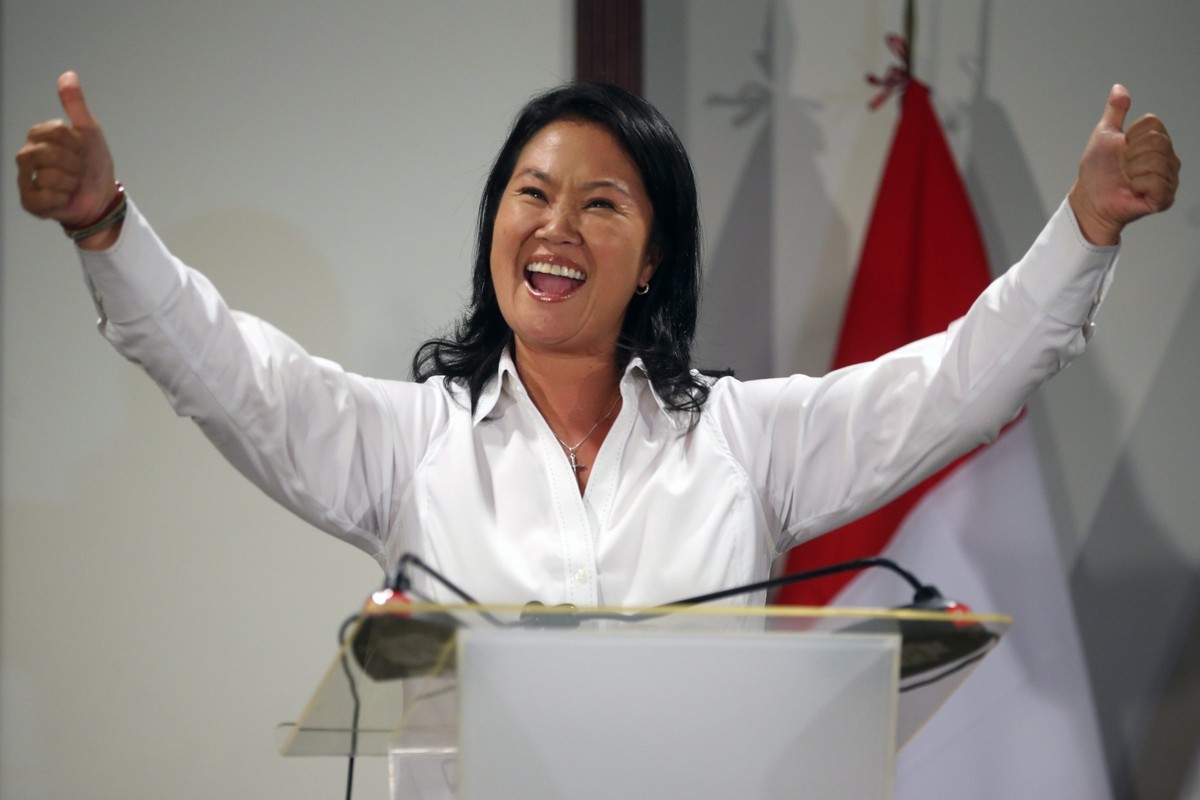 Keiko Fujimori podczas konferencji prasowej w Limie.