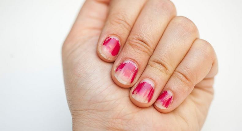 Fixing chipped manicure