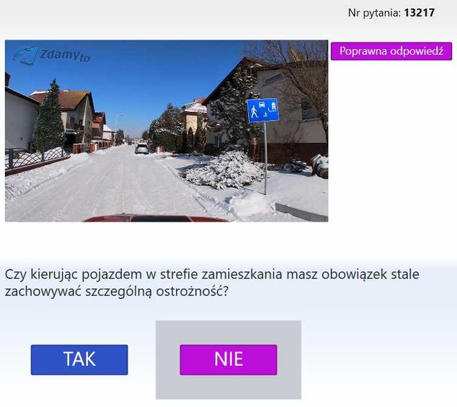 Pytanie egzaminacyjne na prawo jazdy nr 13217 Źródło: brd24.pl