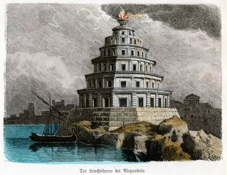Aleksandrijski svetionik, ilustracija