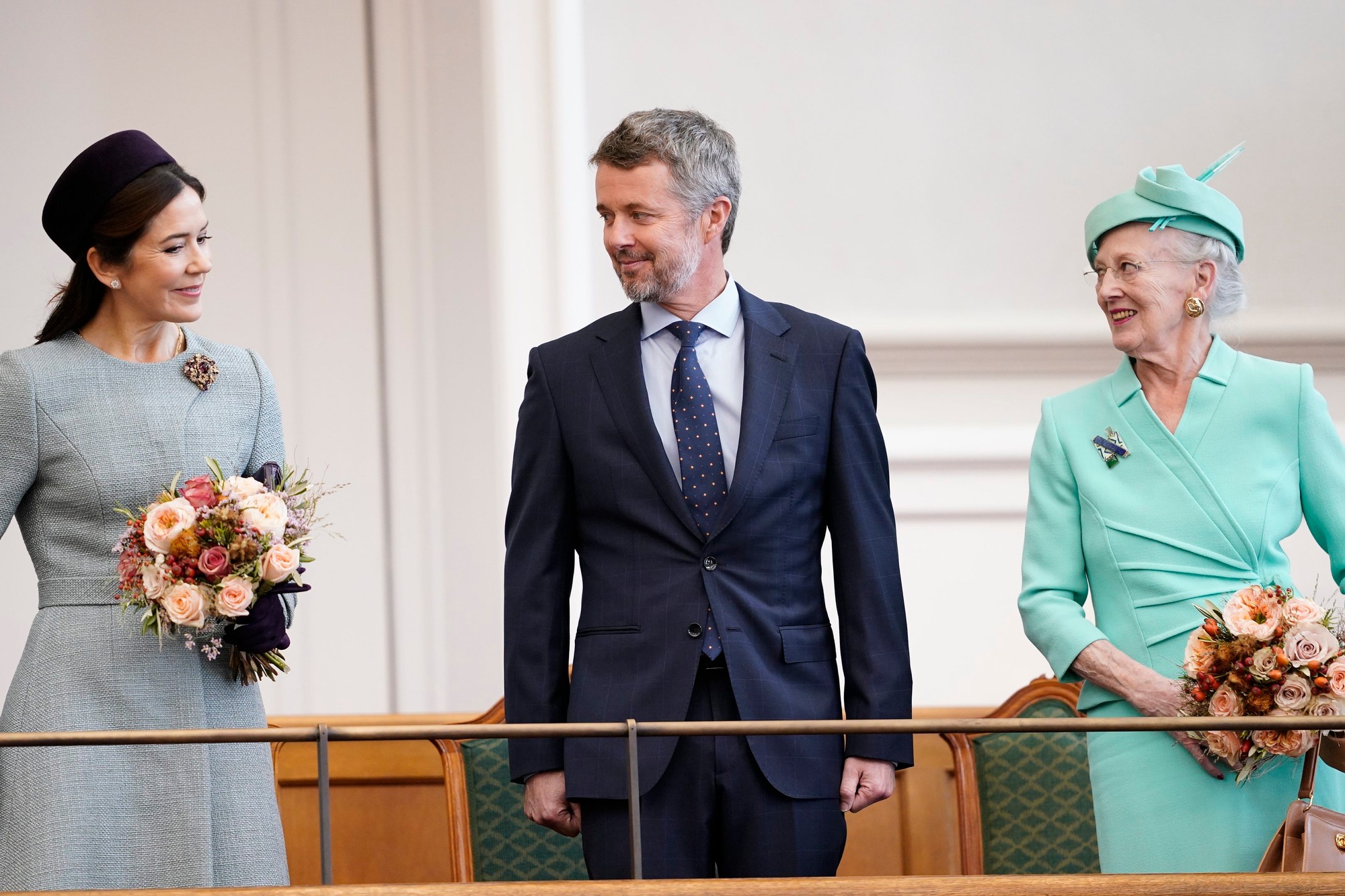 Korunná princezná Mária, korunní princ Frederik a kráľovná Margaréta II.