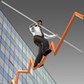 Businessman on a finance graphic aiming for the top..