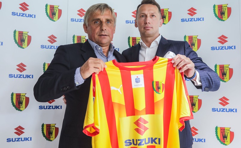 Krzysztof Zając, prezes Korony Kielce i Piotr Dulnik, szef Suzuki Motor Polska