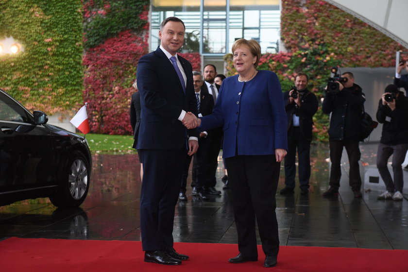 Andrzej Duda i Angela Merkel