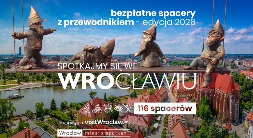 Ciekawe miejsca, inspirujące historie i dobra zabawa – cykl bezpłatnych spacerów z przewodnikiem po Wrocławiu wystartował już w czerwcu i potrwa do 13 września. Spacery odbywają się w piątki, soboty i niedziele.