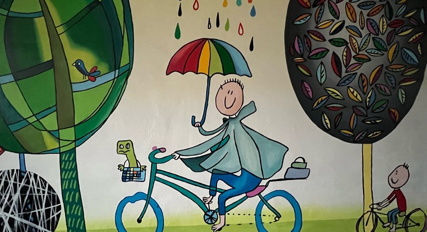 Mural można zobaczyć w tunelu pod łącznicą dochodzącą do AWW