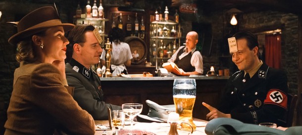 Diane Kruger, Michael Fassbender i August Diehl  w „Bękartach wojny (2009).