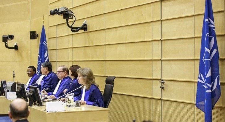 File picture of judges seated in a International Criminal Court courtroom. REUTERS/Michael Kooren