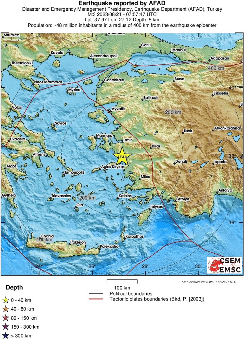 Zemljotres u Turskoj 21.08.23.