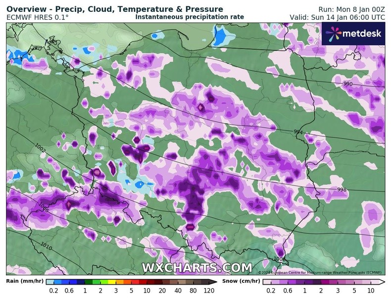 W weekend możliwe są śnieżyce