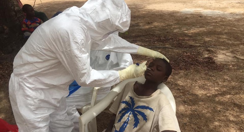 A sample being taken from an almajiri in Jigawa State [Facebook/Jigawa State New Media Office]